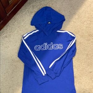 Adidas Royal Blue Hoodie with White Accents